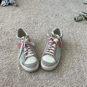 Nike Blazer Platform low trainers in stone and coral